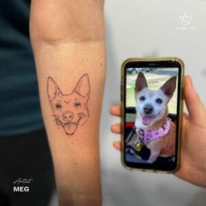 Dog portrait Tattoo Style