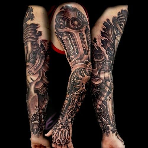 black and grey tattoo sleeve ideas